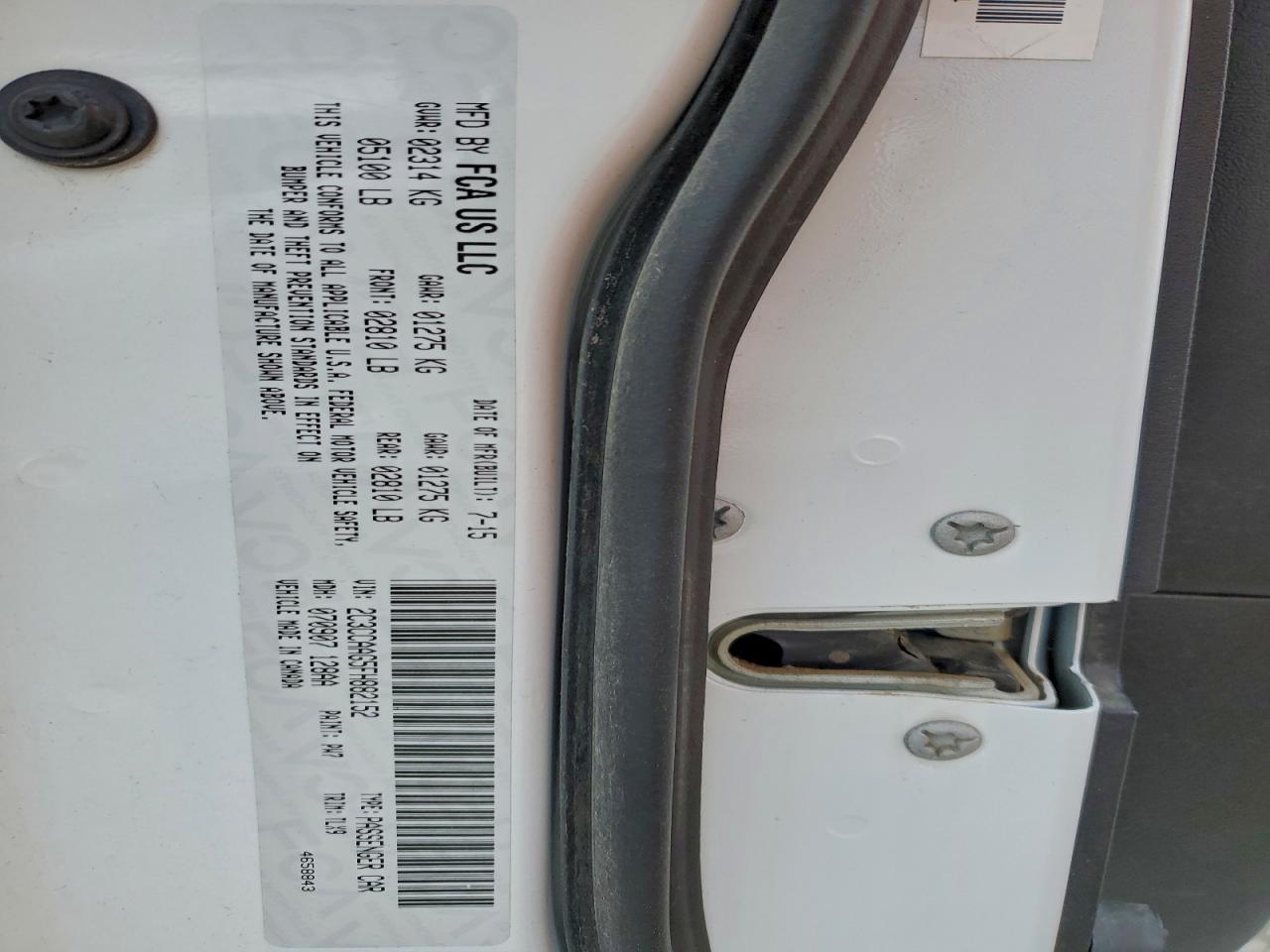 2015 Chrysler 300 Limited VIN: 2C3CCAAG5FH882152 Lot: 94435665