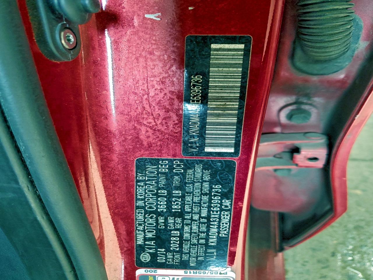 2014 Kia Rio Lx VIN: KNADM4A3XE6396736 Lot: 93299595