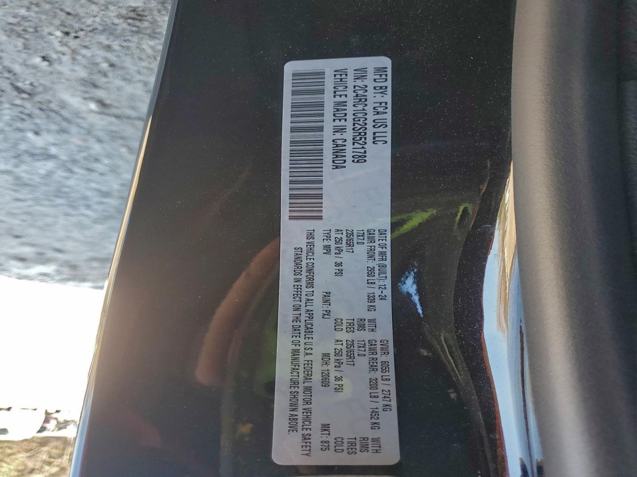 2025 Chrysler Voyager Lx VIN: 2C4RC1CG2SR521789 Lot: 94767315