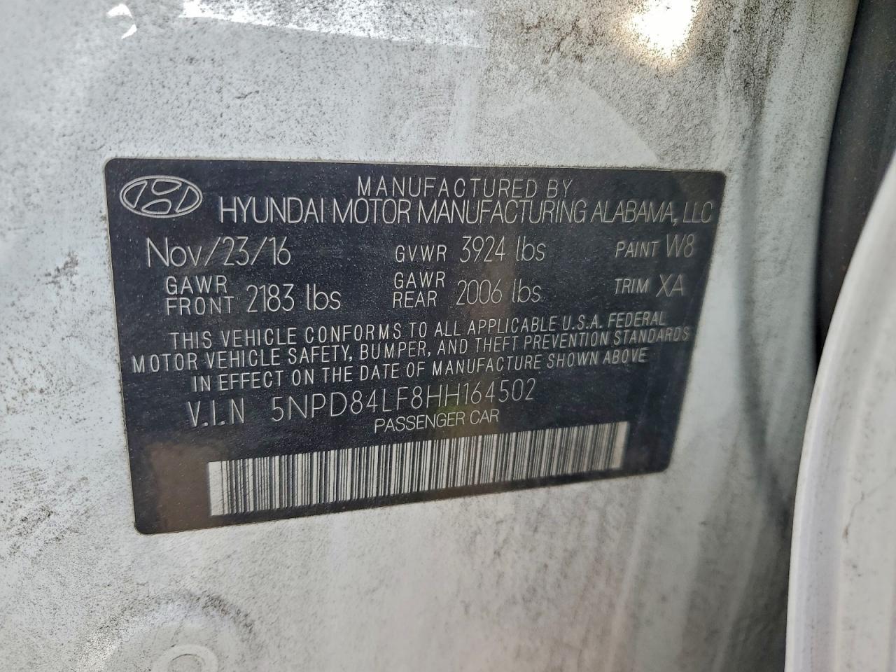 2017 Hyundai Elantra Se VIN: 5NPD84LF8HH164502 Lot: 94857795