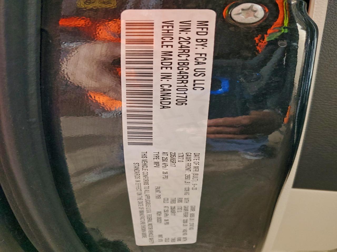 2024 Chrysler Pacifica Touring L VIN: 2C4RC1BG4RR101706 Lot: 96172635