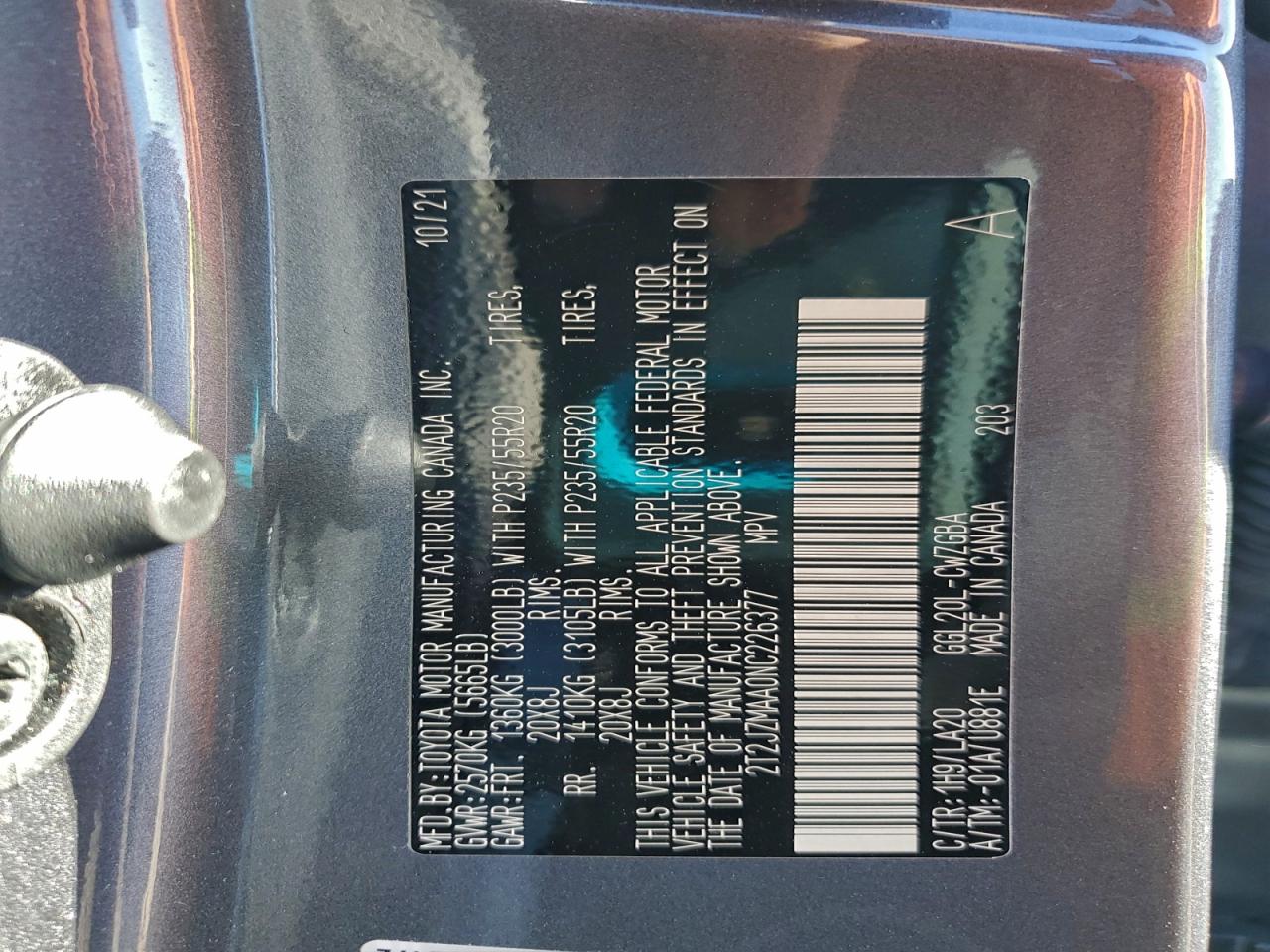 2022 Lexus Rx 350 VIN: 2T2JZMAA0NC226377 Lot: 95837065