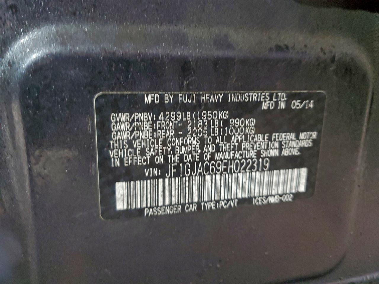 2014 Subaru Impreza Premium VIN: JF1GJAC69EH022319 Lot: 96198805