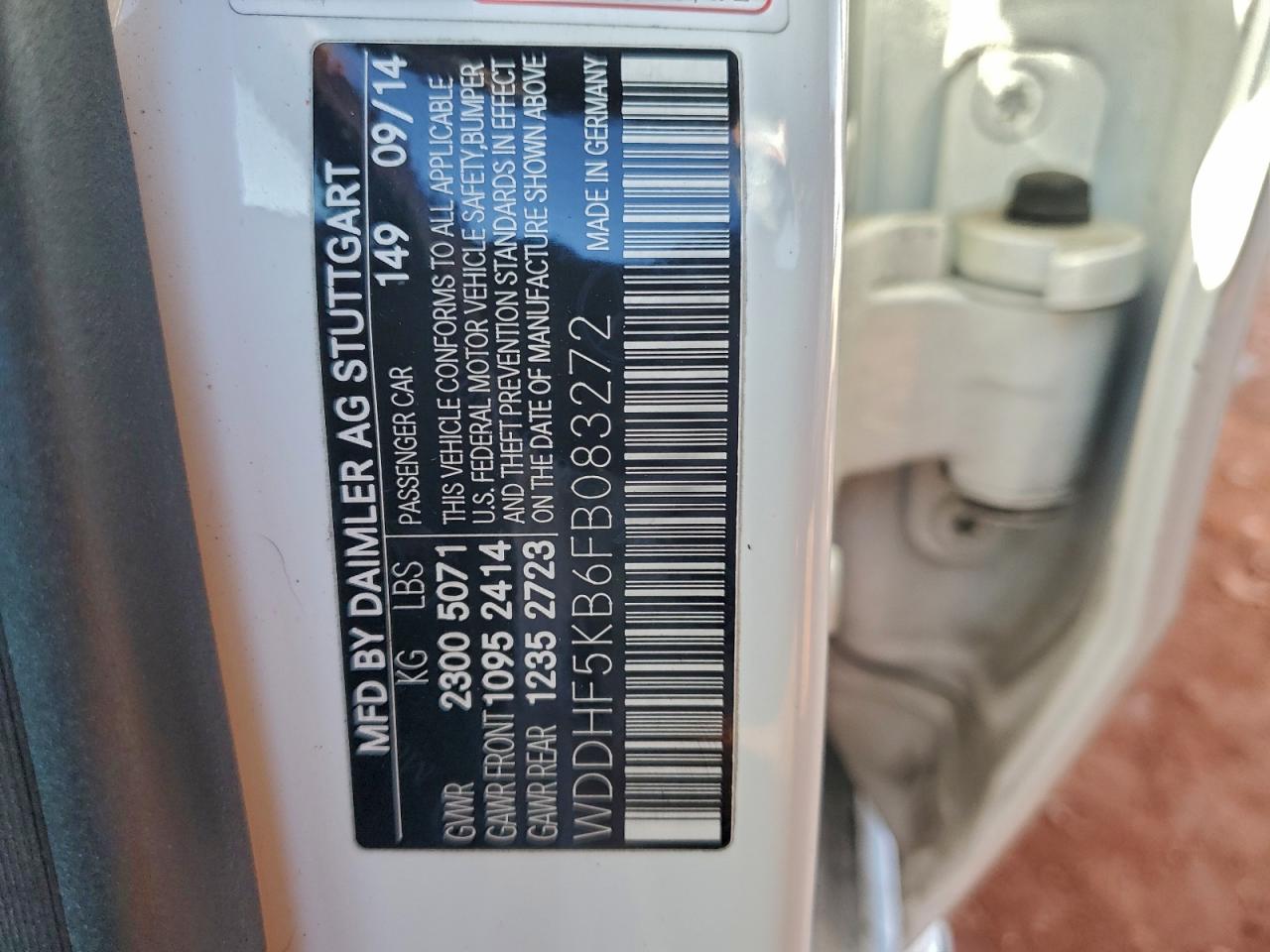 2015 Mercedes-Benz E 350 VIN: WDDHF5KB6FB083272 Lot: 94447665