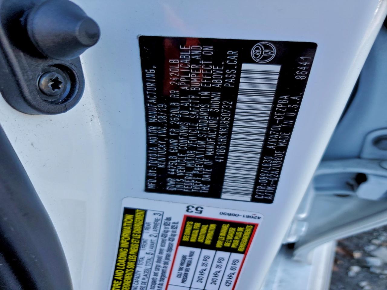 2019 Toyota Camry Xse VIN: 4T1B61HK1KU850732 Lot: 94457865