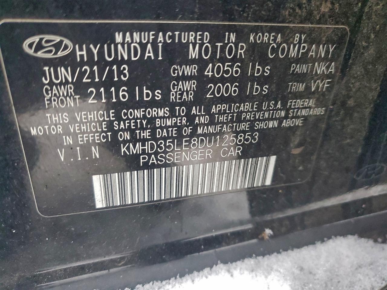 2013 Hyundai Elantra Gt VIN: KMHD35LE8DU125853 Lot: 95013115