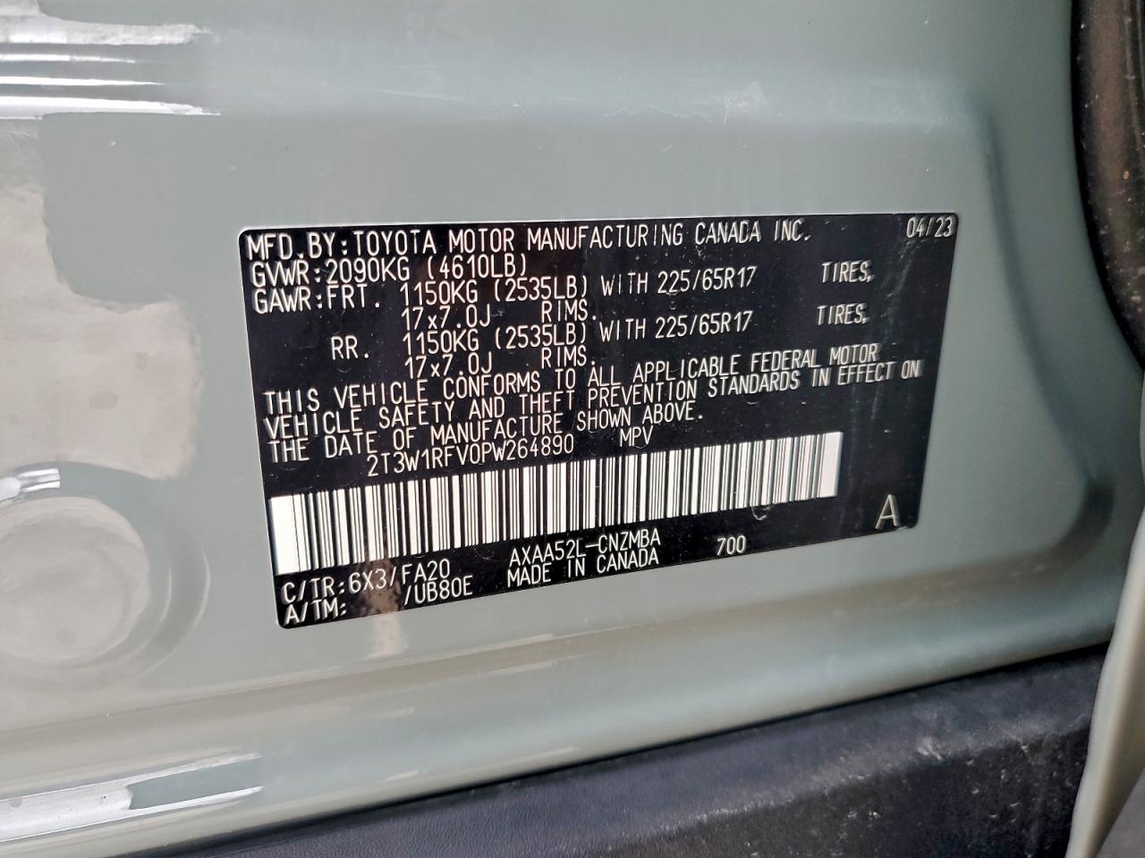 Фото: 2T3W1RFV0PW264890