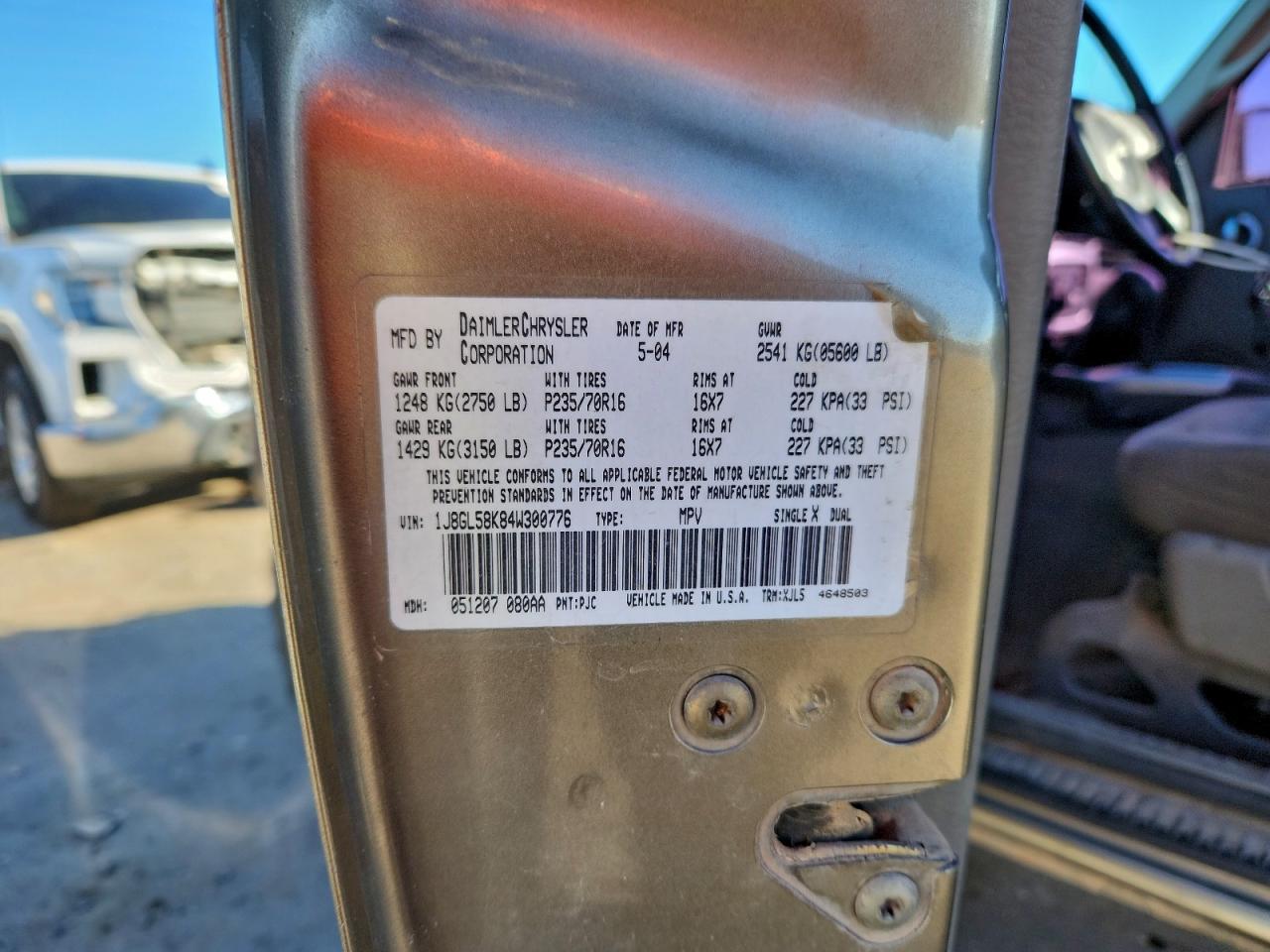 2004 Jeep Liberty Limited VIN: 1J8GL58K84W300776 Lot: 94563935