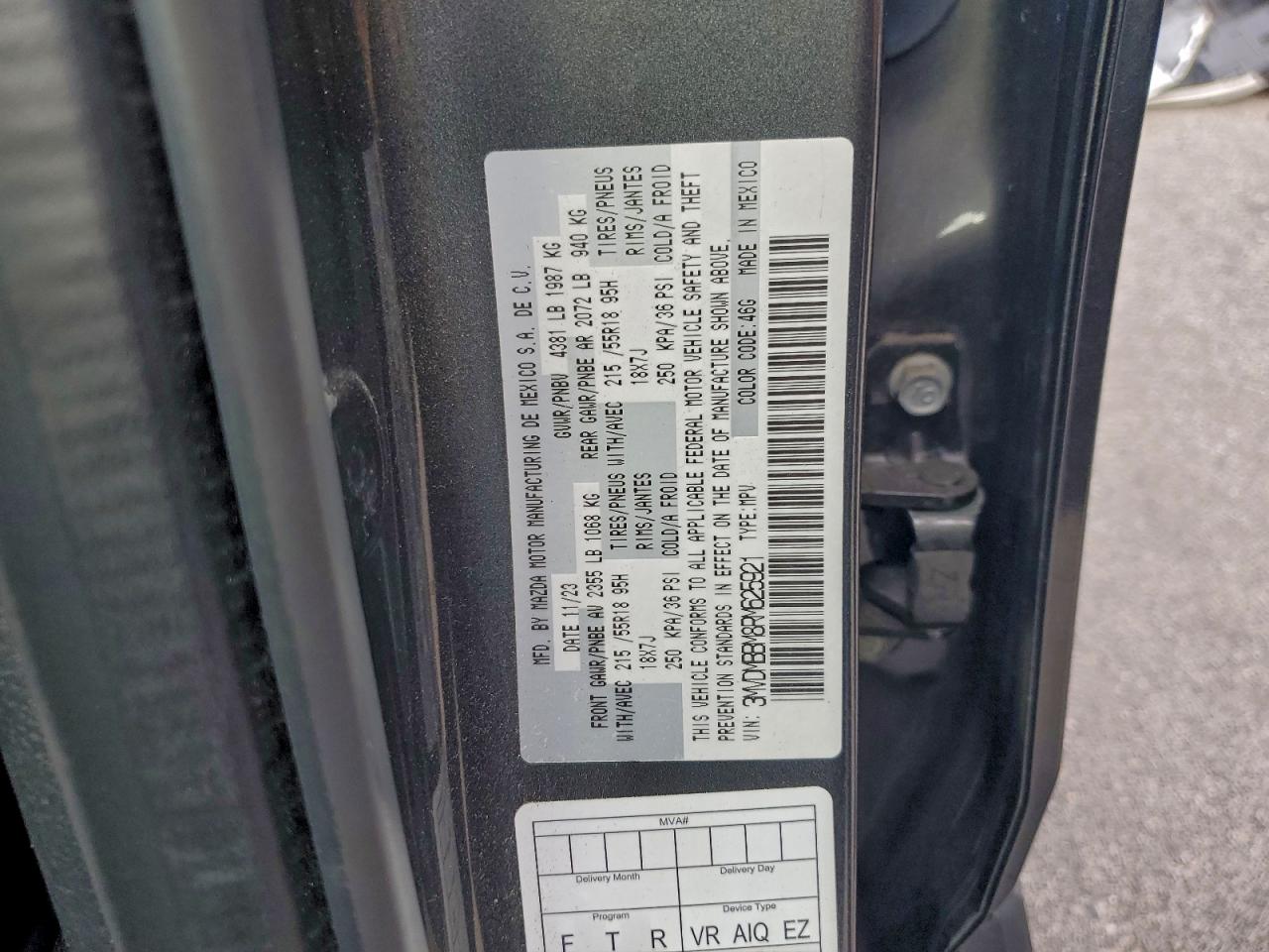 2024 Mazda Cx-30 Select VIN: 3MVDMBBM8RM625921 Lot: 95907185