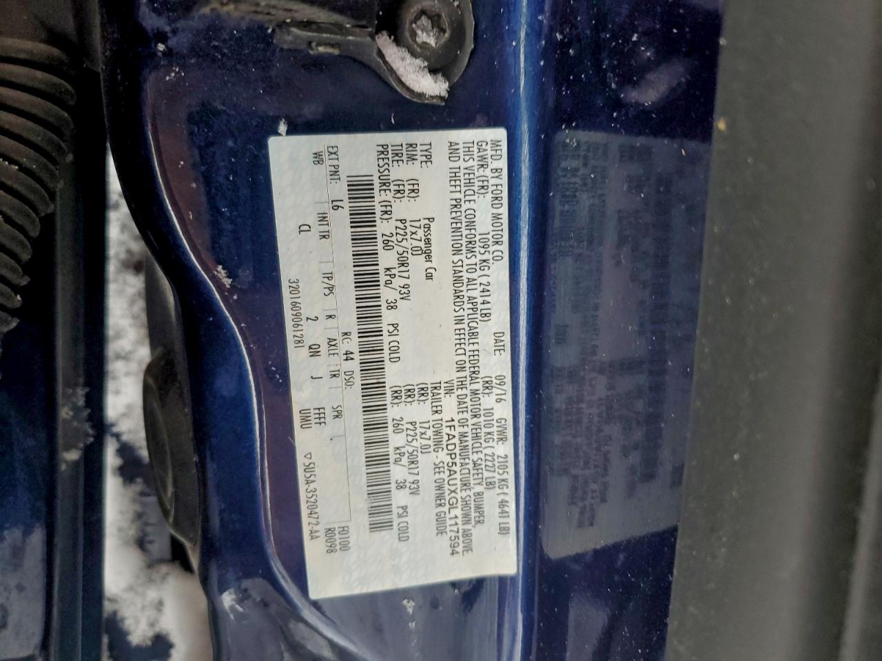 2016 Ford C-Max Se VIN: 1FADP5AUXGL117594 Lot: 94471565