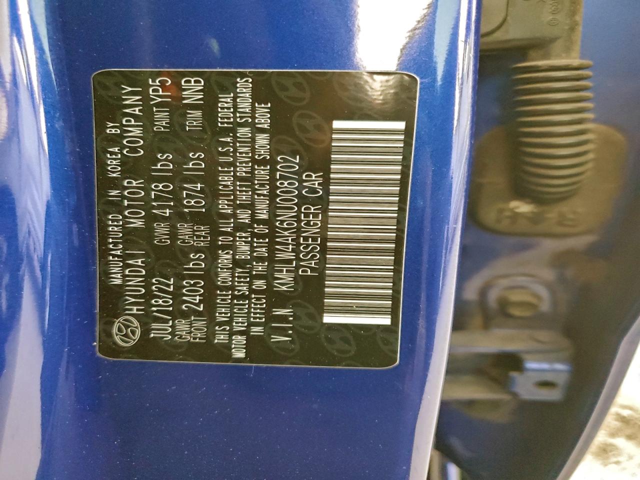 2022 Hyundai Elantra N VIN: KMHLW4AK6NU008702 Lot: 94918505