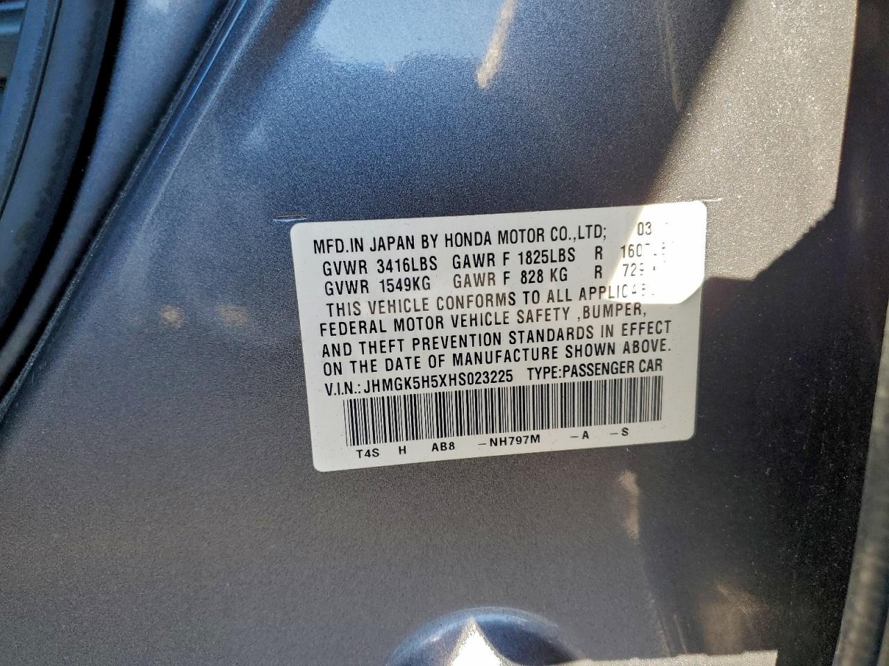 2017 Honda Fit Lx VIN: JHMGK5H5XHS023225 Lot: 92316465