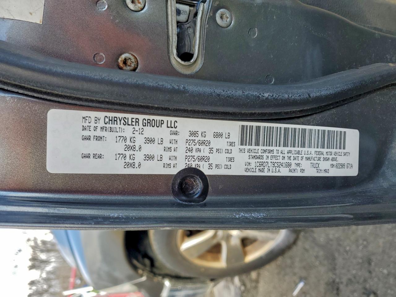 2012 Dodge Ram 1500 Slt VIN: 1C6RD7LT9CS241680 Lot: 95513135