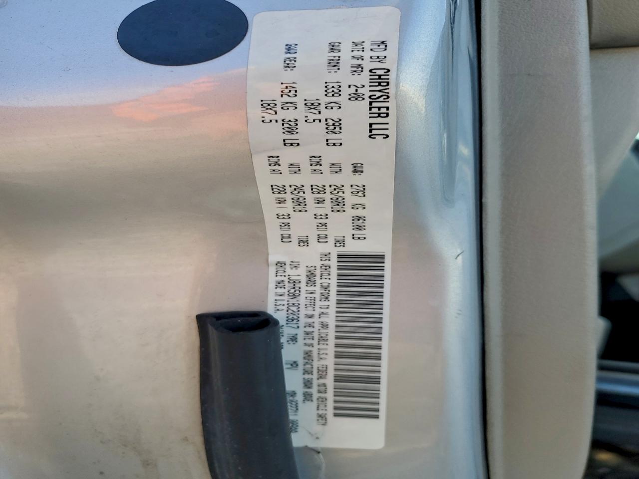 2008 Jeep Grand Cherokee Limited VIN: 1J8HR58N18C203617 Lot: 96834715