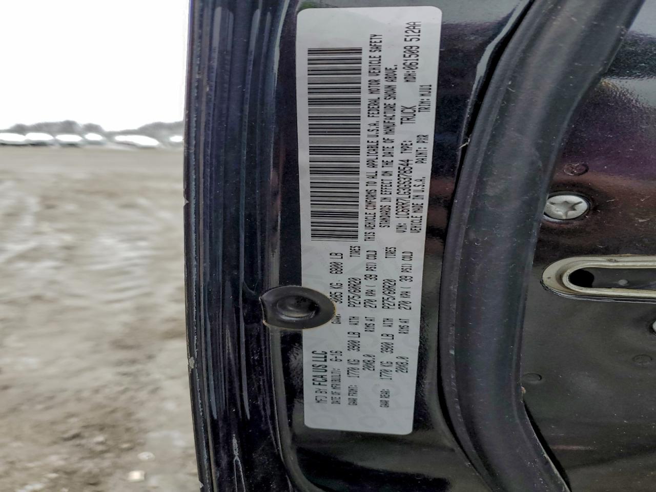 2016 Ram 1500 Slt VIN: 1C6RR7LG3GS378544 Lot: 94366895