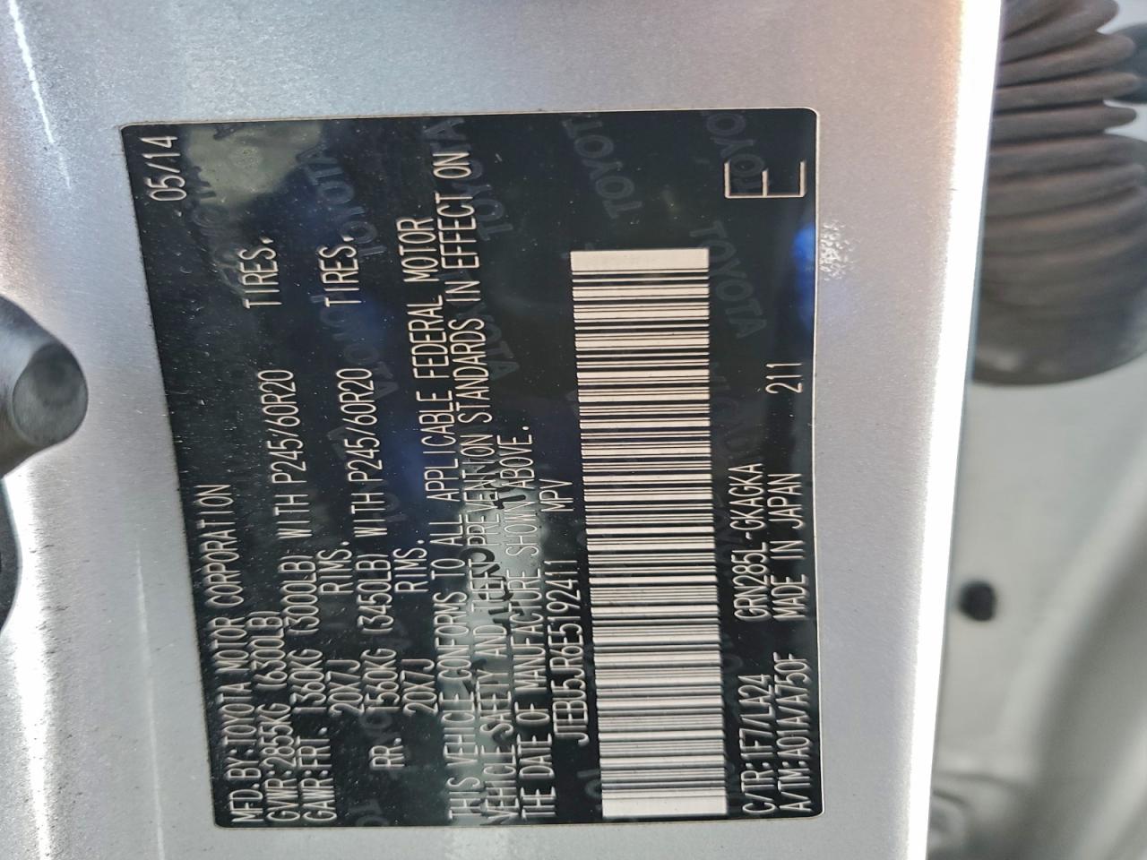 2014 Toyota 4Runner Sr5 VIN: JTEBU5JR6E5192411 Lot: 91685545