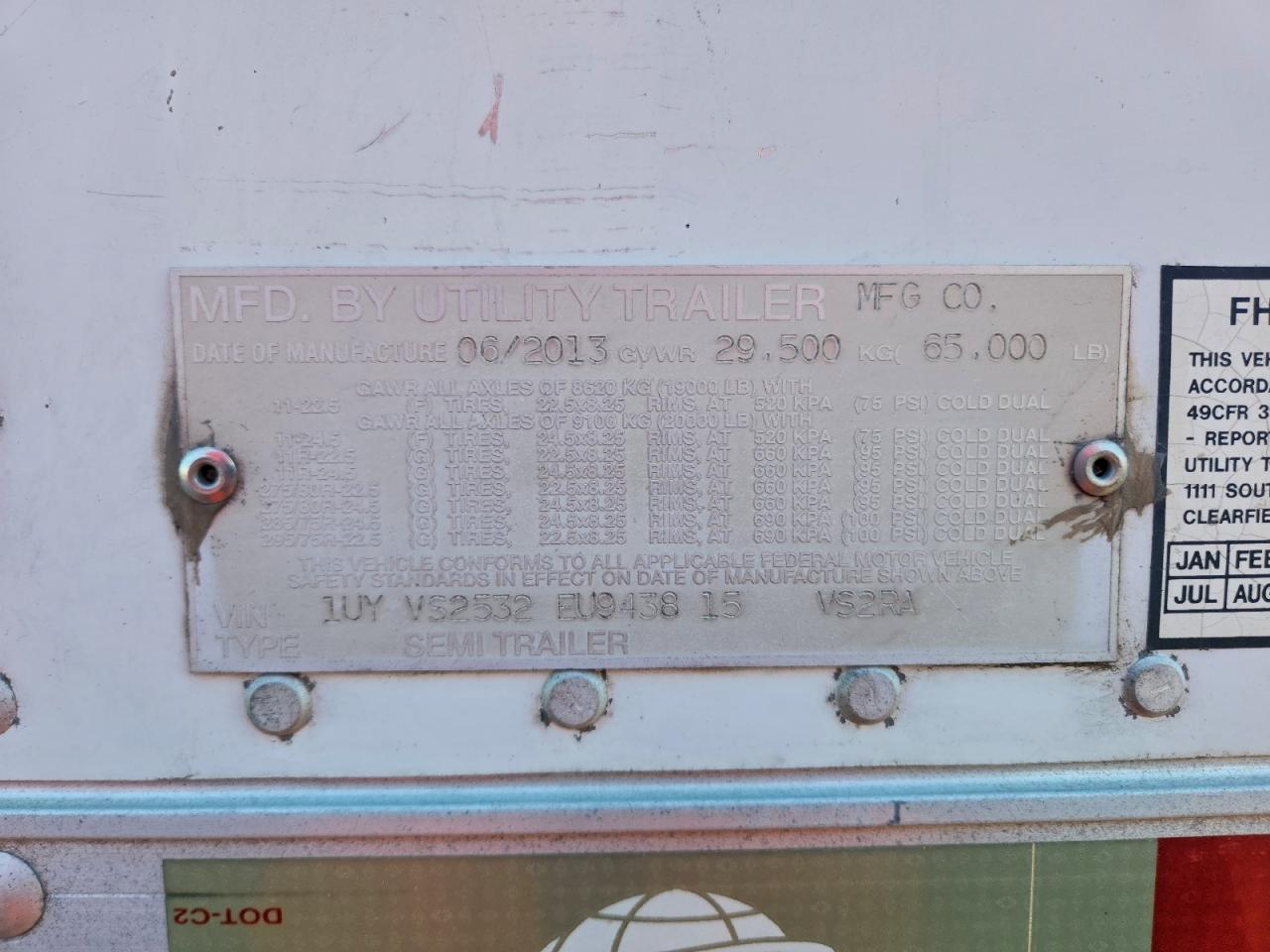 2014 Utility Vs2Ra Refrigerated Van Trailer VIN: 1UYVS2532EU943815 Lot: 92756055