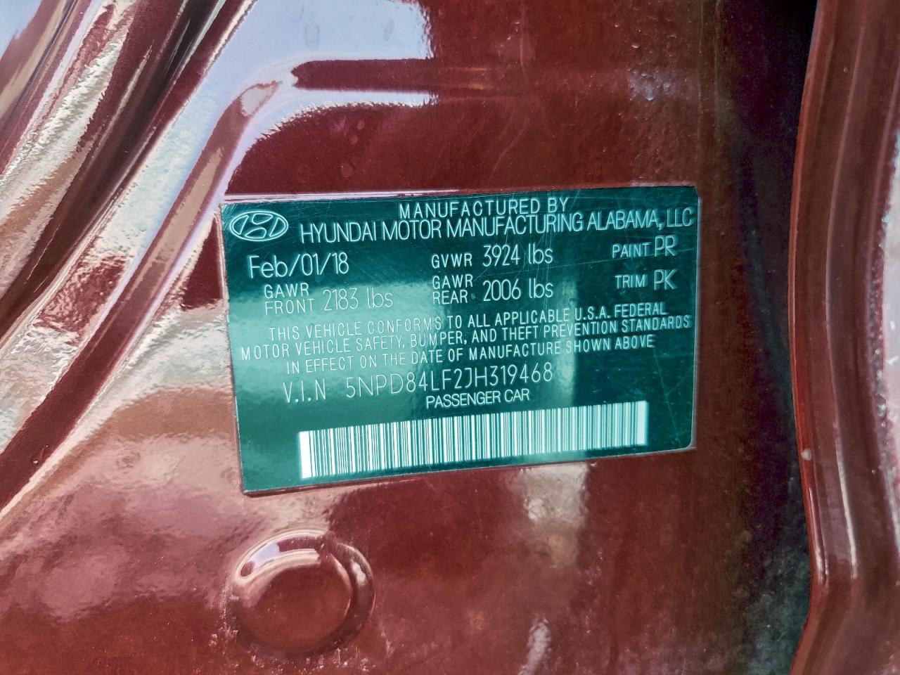 2018 Hyundai Elantra Sel VIN: 5NPD84LF2JH319468 Lot: 95489045