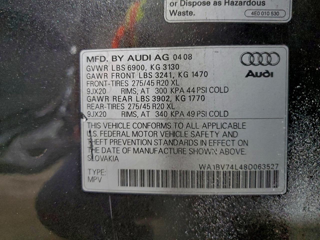 Фото: WA1BV74L48D063527