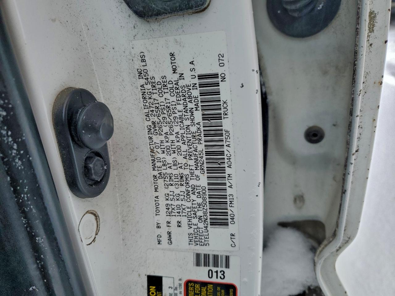 2008 Toyota Tacoma Double Cab VIN: 5TELU42N38Z508900 Lot: 95961615