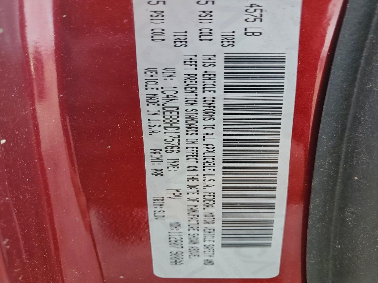 2017 Jeep Compass Latitude VIN: 1C4NJDEB8HD175766 Lot: 95543885