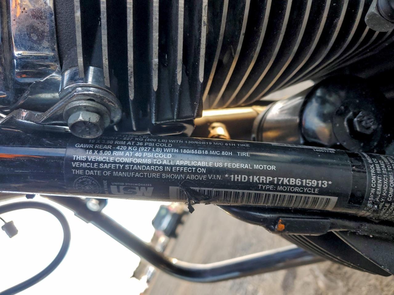 2019 Harley-Davidson Flhxs VIN: 1HD1KRP17KB615913 Lot: 95750015