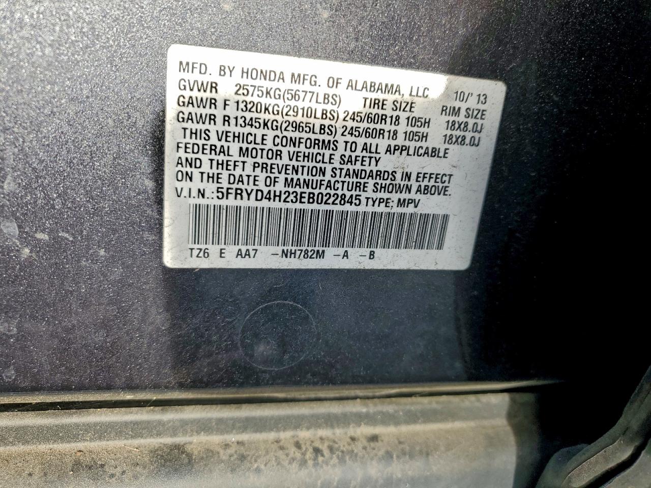 2014 Acura Mdx VIN: 5FRYD4H23EB022845 Lot: 95990495