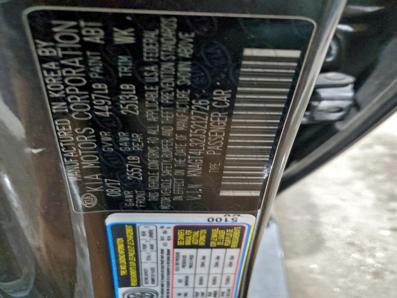 2018 Kia Optima Lx VIN: KNAGT4L32J5212726 Lot: 95422575