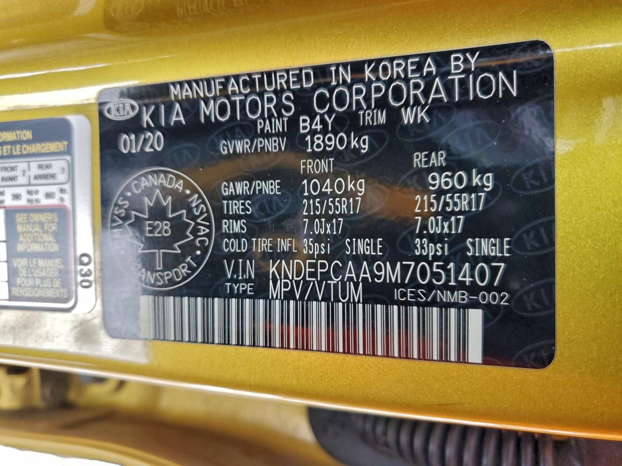 2021 Kia Seltos Lx VIN: KNDEPCAA9M7051407 Lot: 94625325