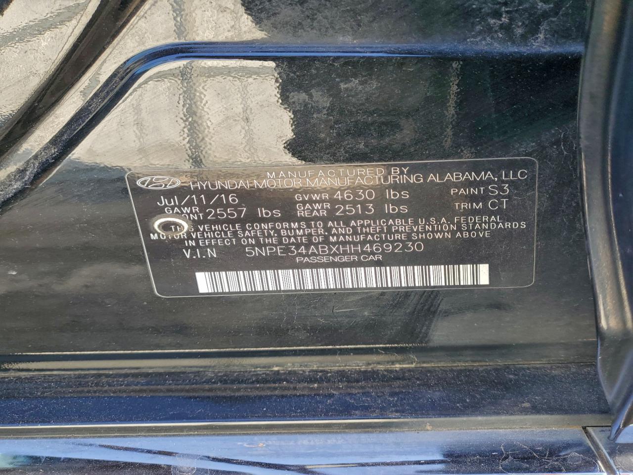 2017 Hyundai Sonata Sport VIN: 5NPE34ABXHH469230 Lot: 97737325