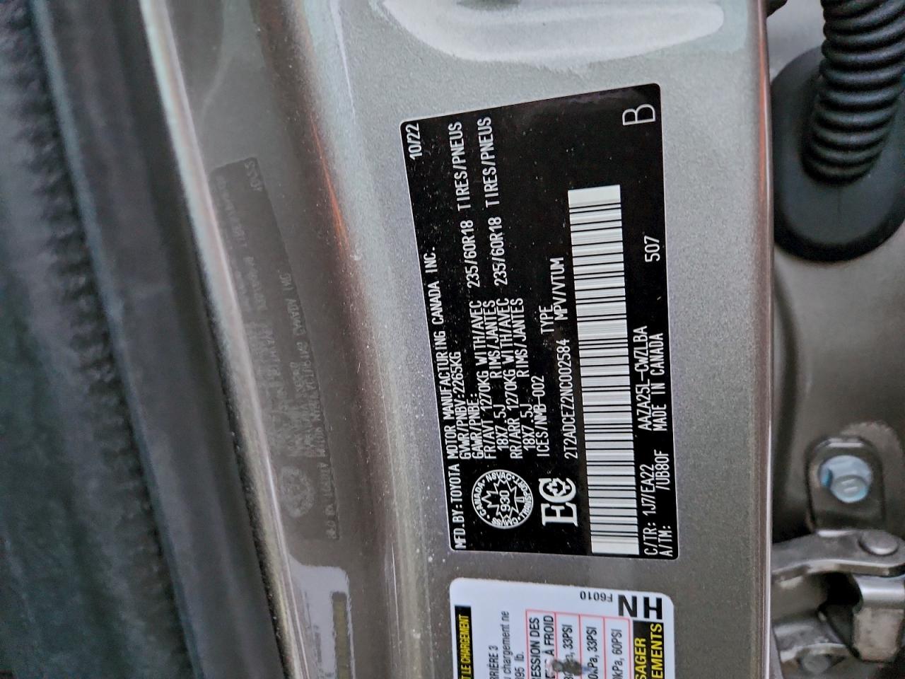 2022 Lexus Nx 250 VIN: 2T2ADCEZ2NC002584 Lot: 94442005