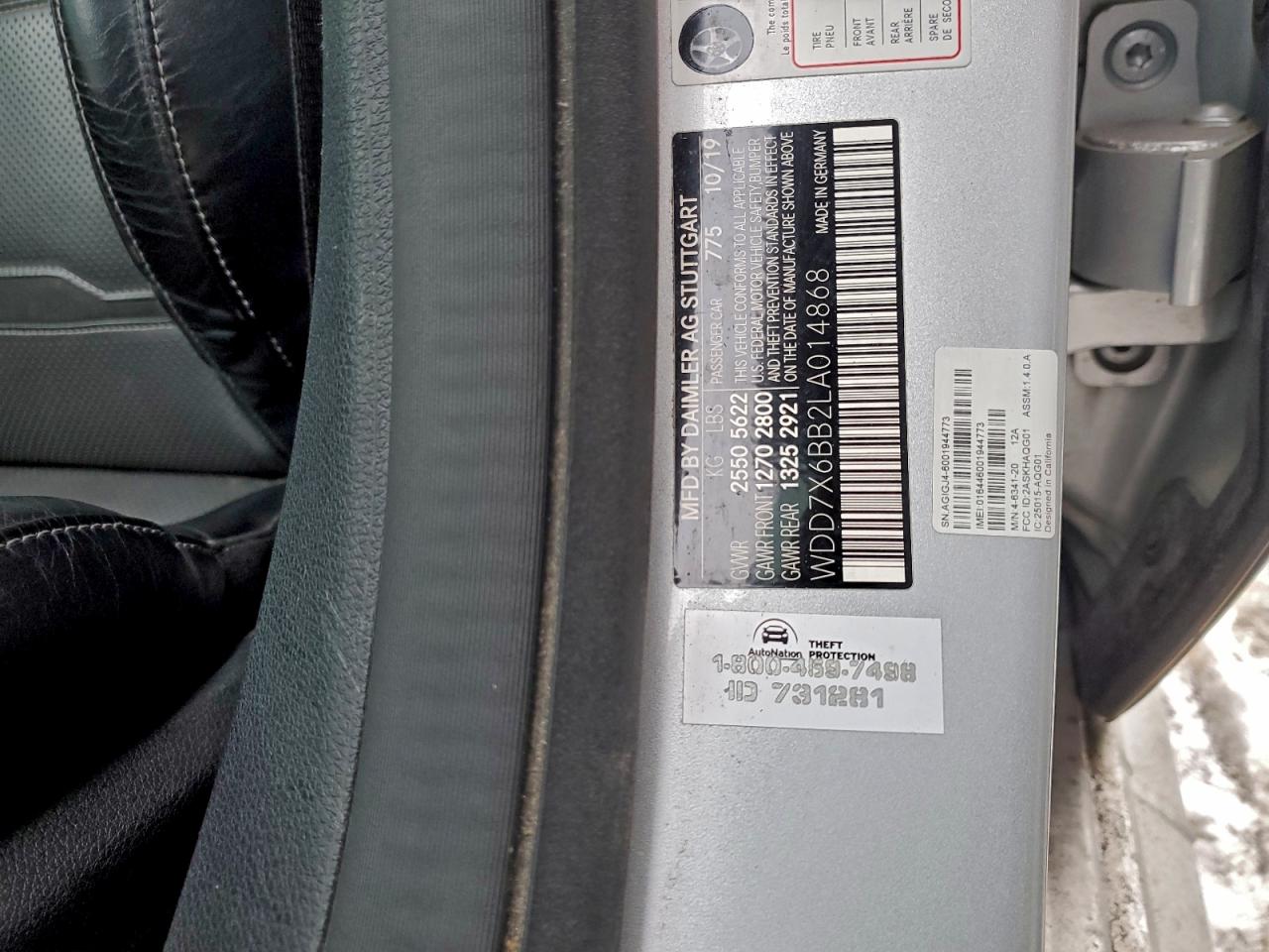 2020 Mercedes-Benz Amg Gt 53 VIN: WDD7X6BB2LA014868 Lot: 94434055