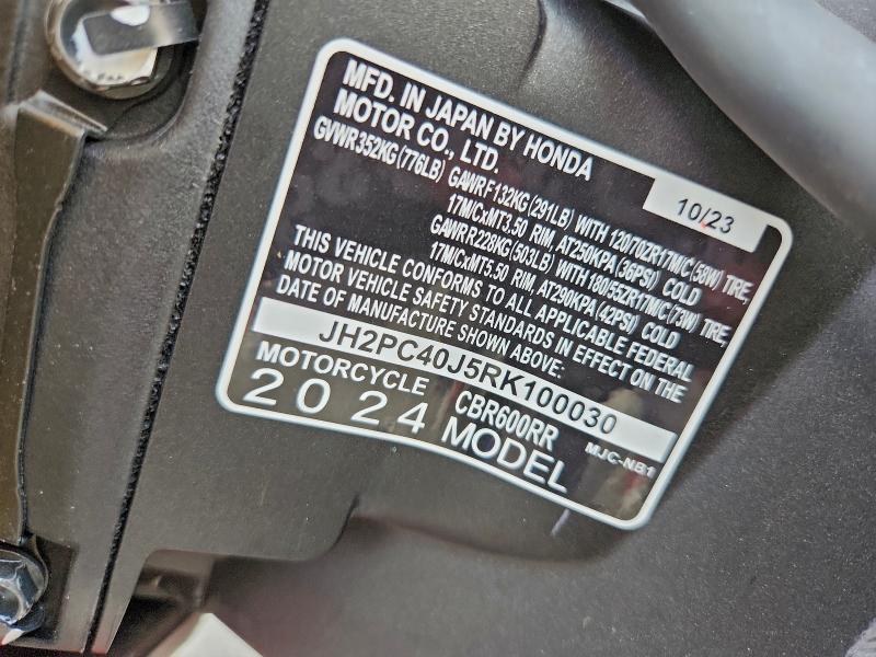 2024 HONDA CBR600 RR  
