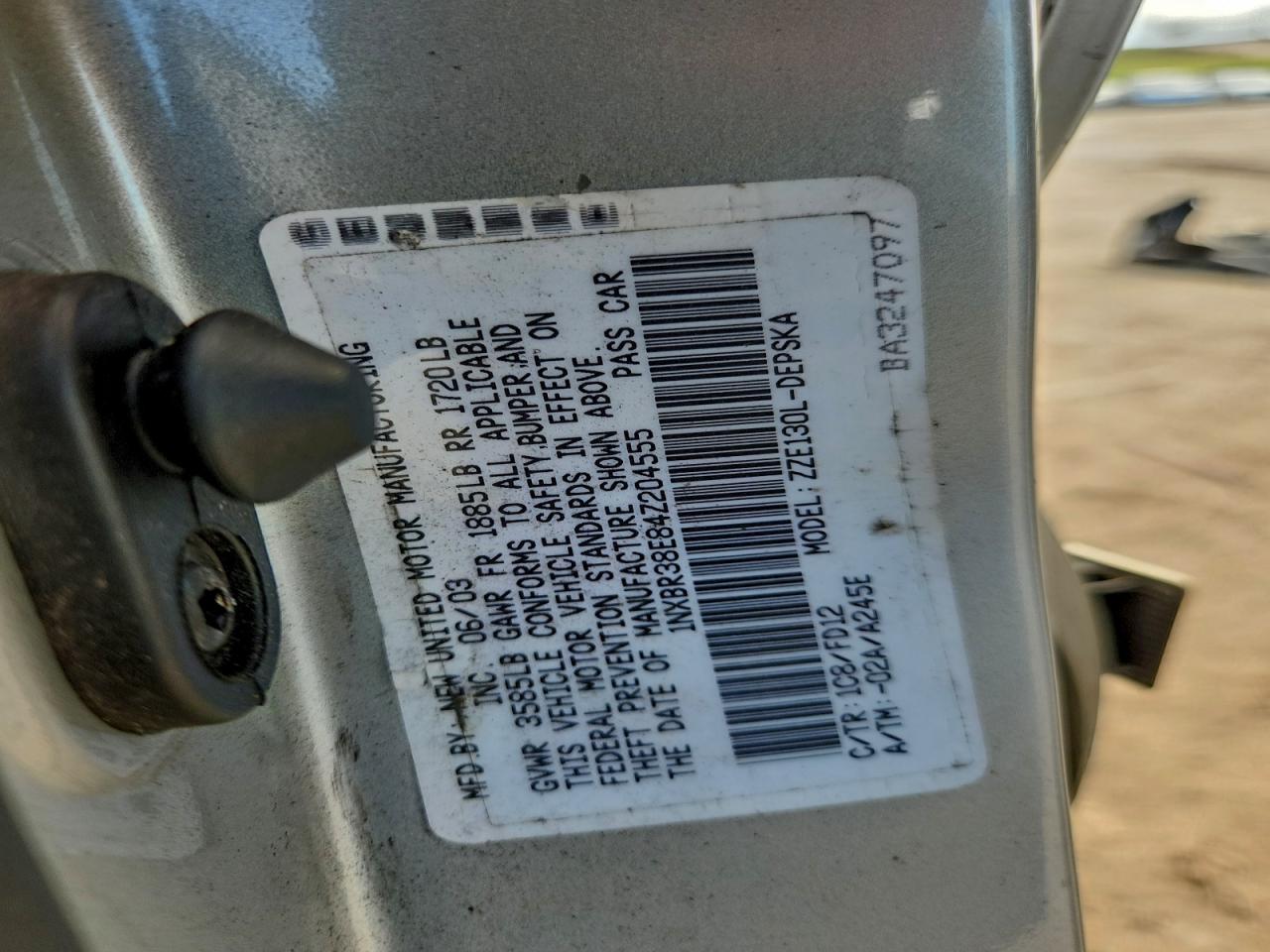 2004 Toyota Corolla Ce VIN: 1NXBR38E84Z204555 Lot: 95082985