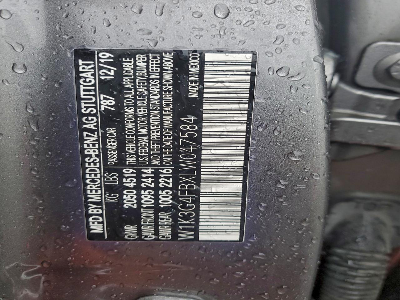 2020 Mercedes-Benz A 220 4Matic VIN: W1K3G4FBXLW047584 Lot: 93846895