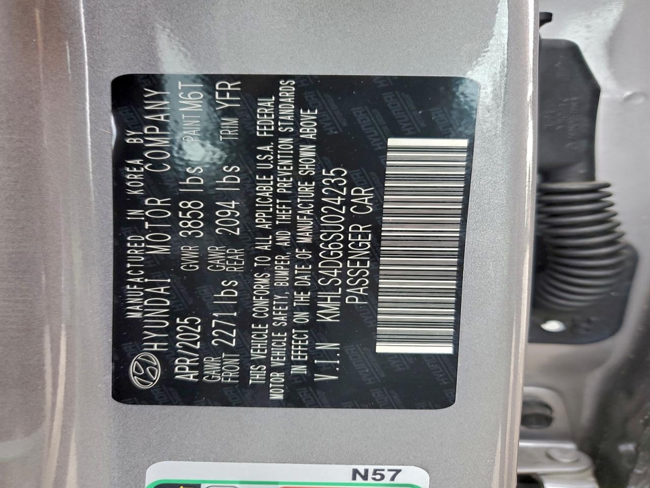 2025 Hyundai Elantra Sel VIN: KMHLS4DG6SU024235 Lot: 96049405