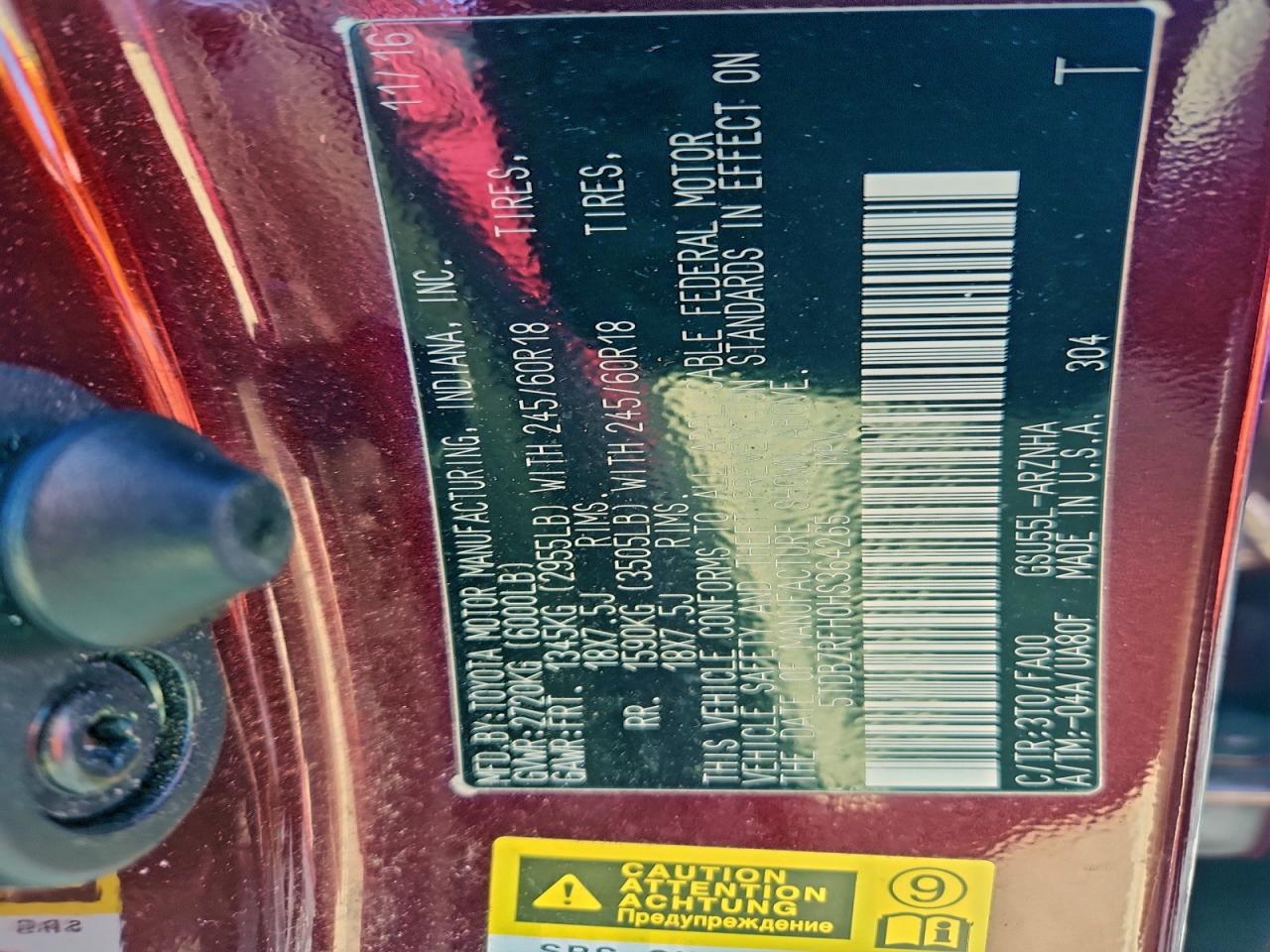 2017 Toyota Highlander Le VIN: 5TDBZRFH0HS364265 Lot: 94225045