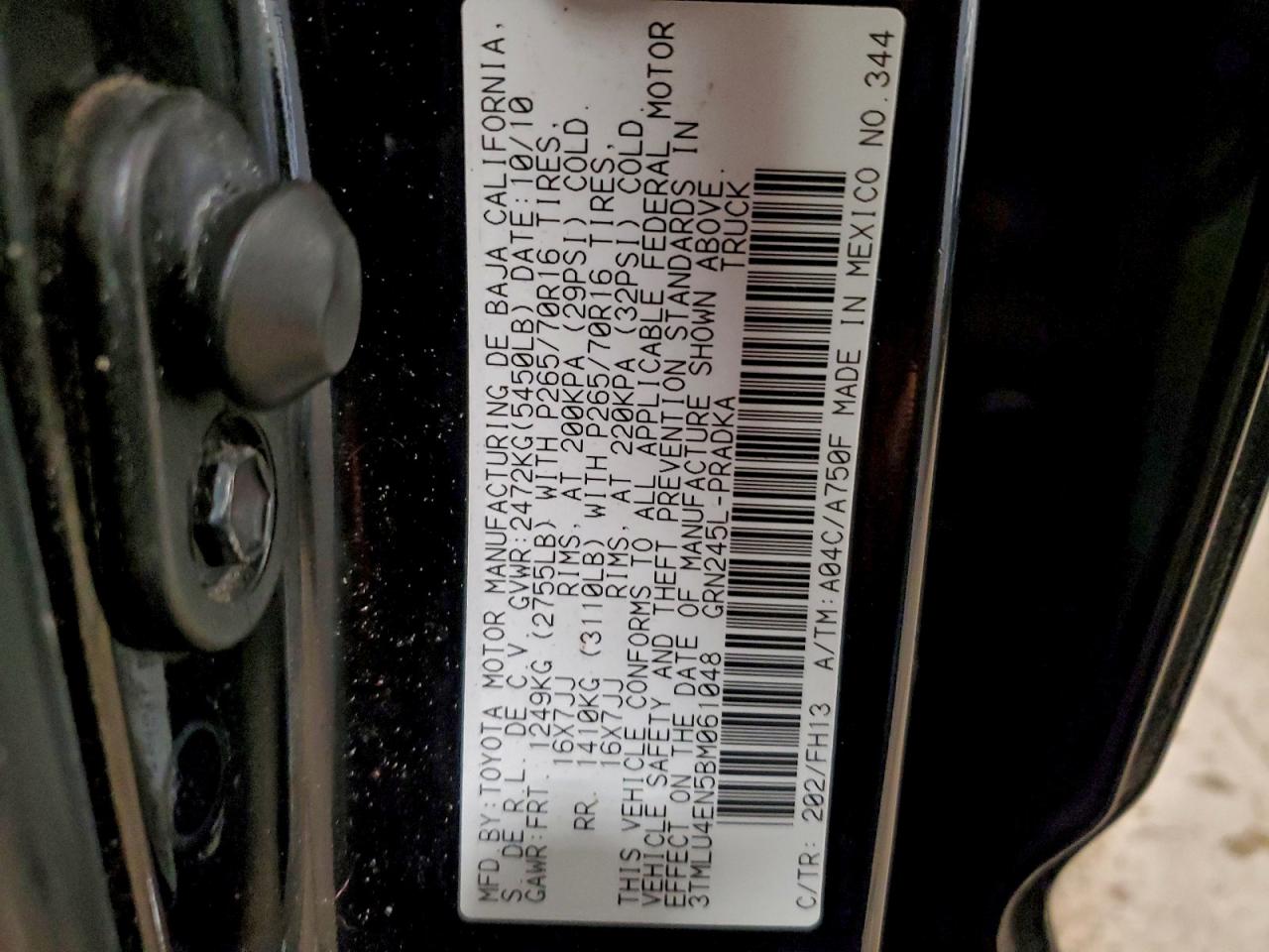 2011 Toyota Tacoma Double Cab VIN: 3TMLU4EN5BM061048 Lot: 94774185