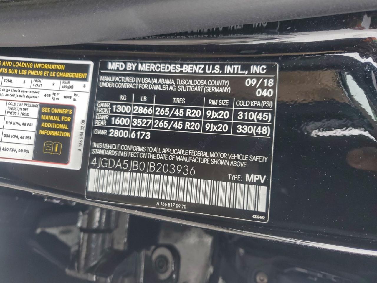 2018 Mercedes-Benz Gle 350 VIN: 4JGDA5JB0JB203936 Lot: 95297265