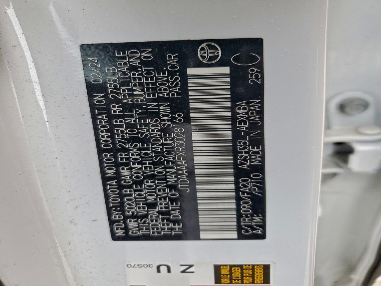 2024 Toyota Crown Xle VIN: JTDAAAAFXR3028166 Lot: 85813825