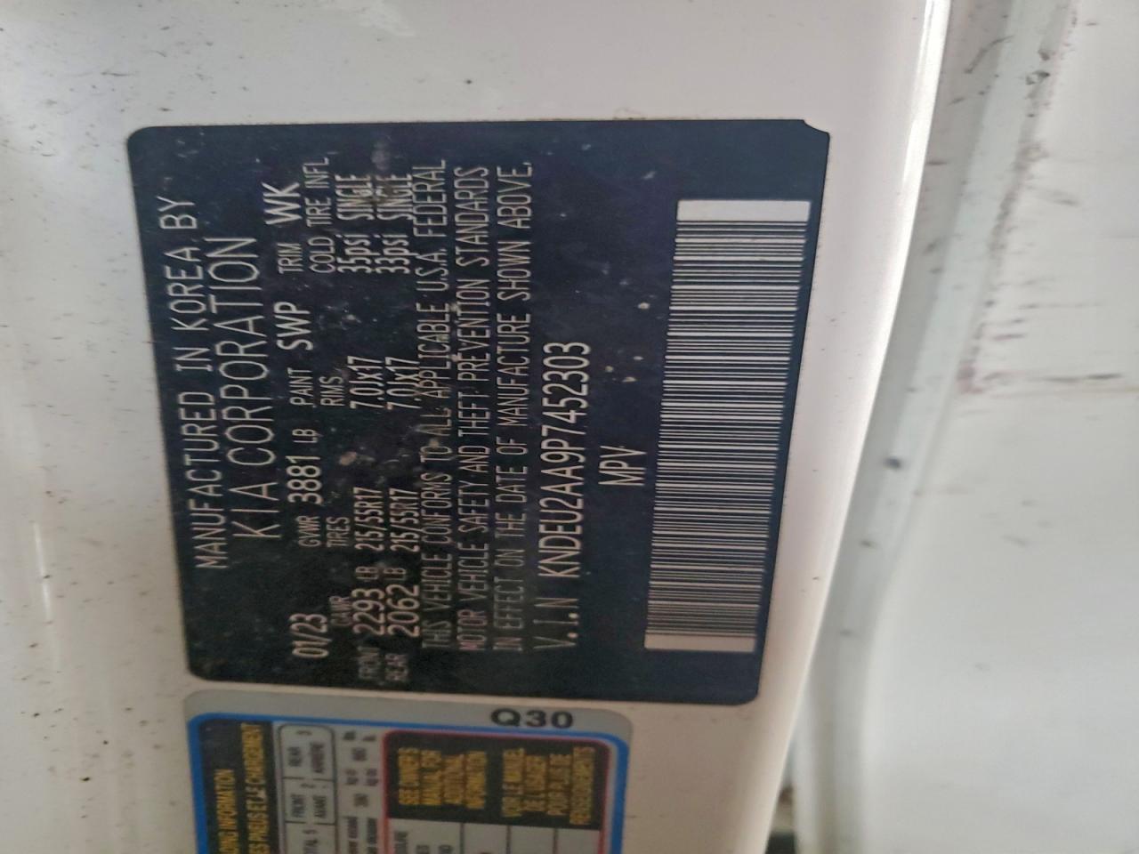 2023 Kia Seltos S VIN: KNDEU2AA9P7452303 Lot: 94099715