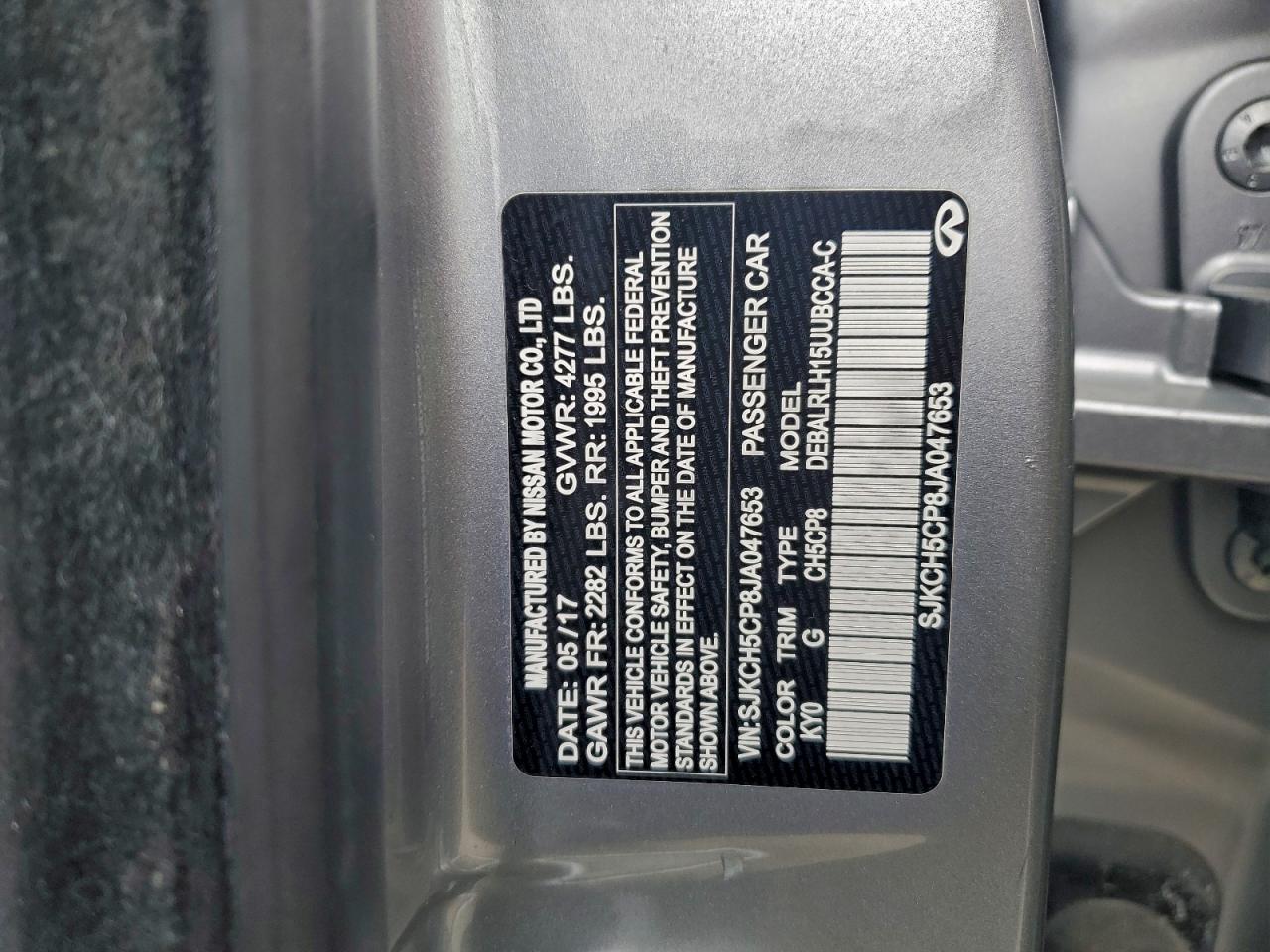 2018 Infiniti Qx30 Base VIN: SJKCH5CP8JA047653 Lot: 96446435