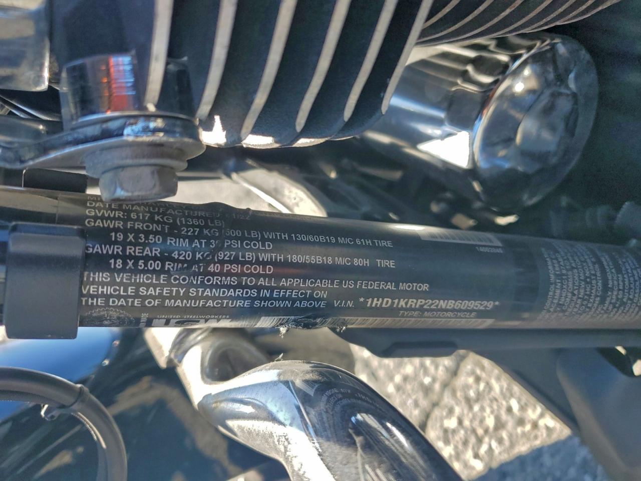 2022 Harley-Davidson Flhxs VIN: 1HD1KRP22NB609529 Lot: 94360725