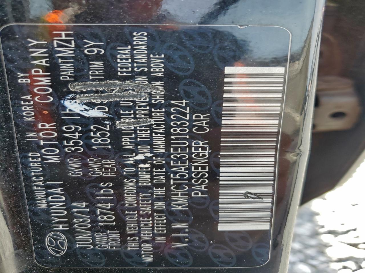 2014 Hyundai Accent Gls VIN: KMHCT5AE3EU183224 Lot: 95674165