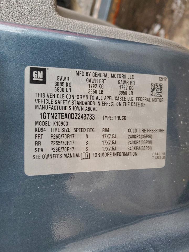 2013 GMC Sierra K1500 VIN: 1GTN2TEA0DZ243733 Lot: 95954125