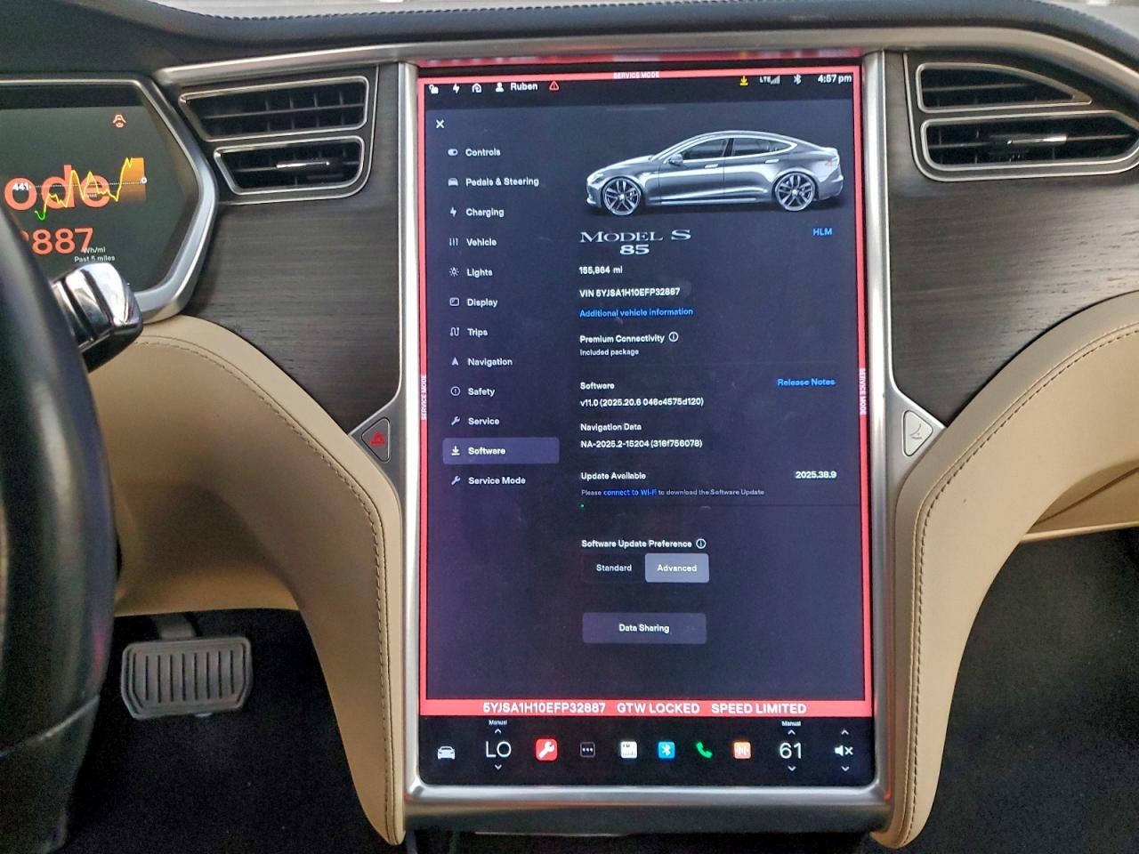 2014 Tesla Model S VIN: 5YJSA1H10EFP32887 Lot: 95186575