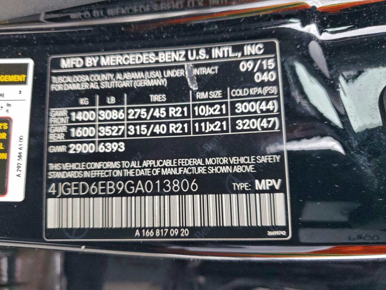 2016 Mercedes-Benz Gle Coupe 450 4Matic VIN: 4JGED6EB9GA013806 Lot: 95219865