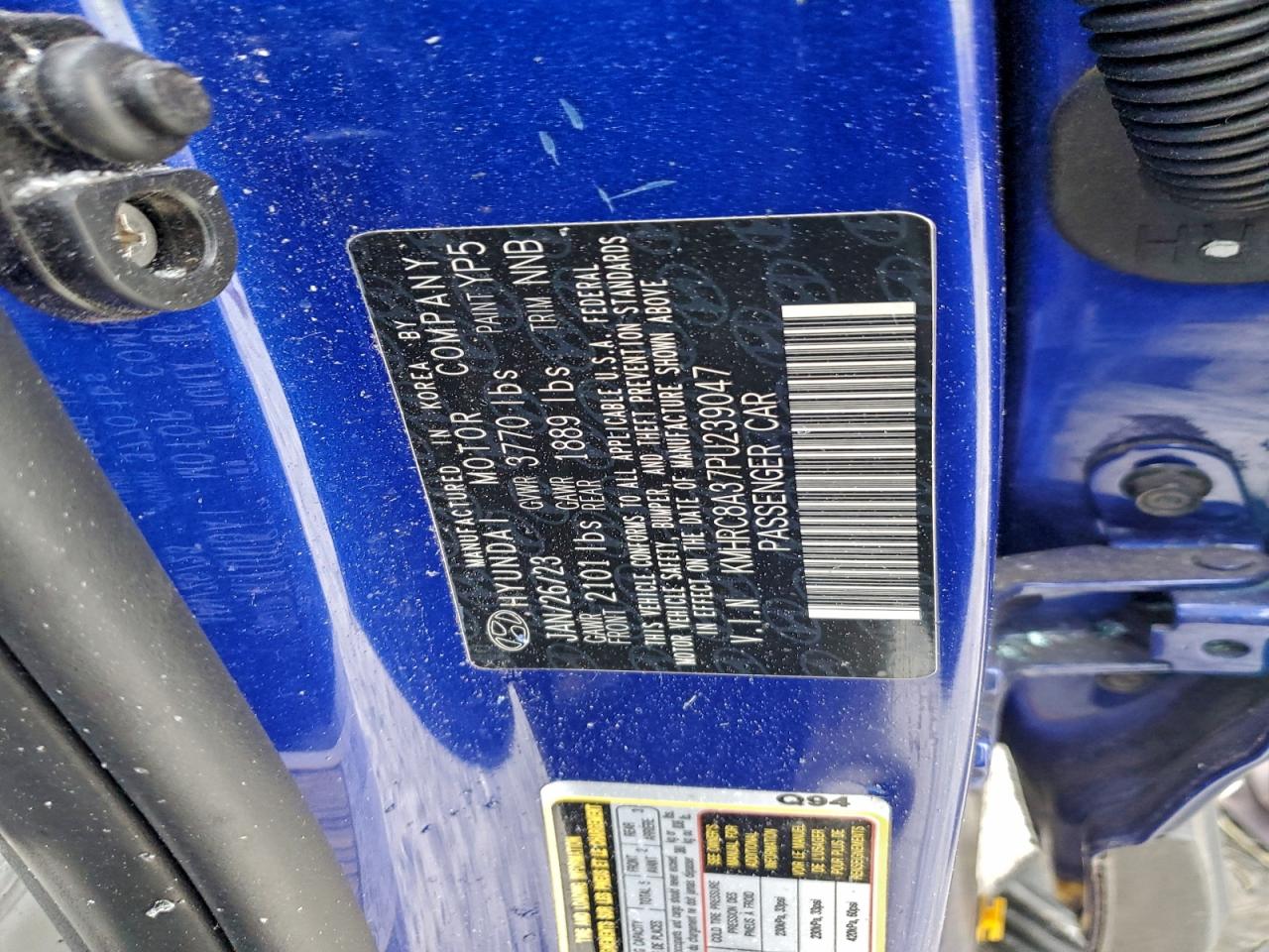 2023 Hyundai Venue Sel VIN: KMHRC8A37PU239047 Lot: 95313215