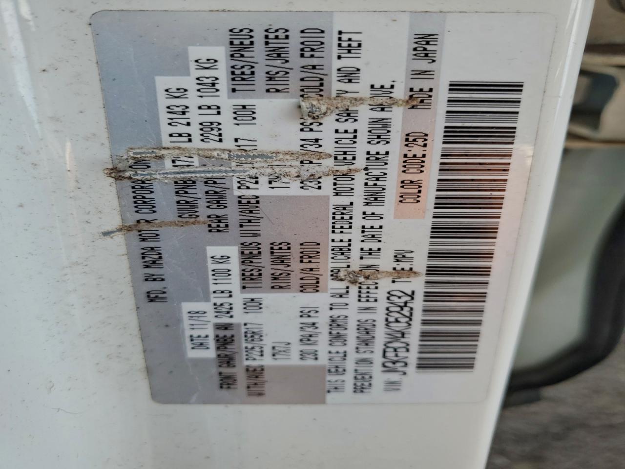 2019 Mazda Cx-5 Touring VIN: JM3KFBCM4K0529432 Lot: 93982875