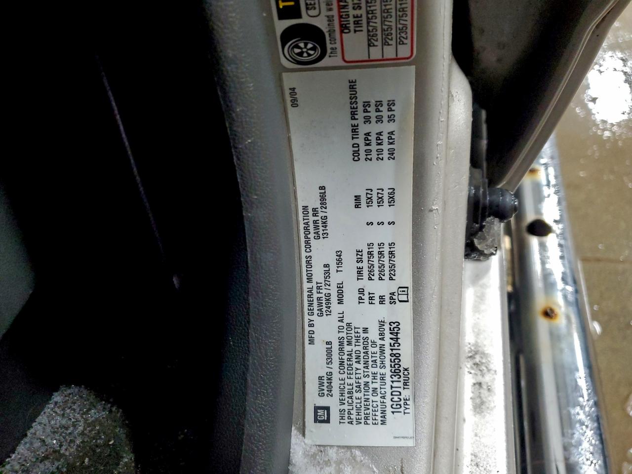 2005 Chevrolet Colorado VIN: 1GCDT136558154453 Lot: 93997105